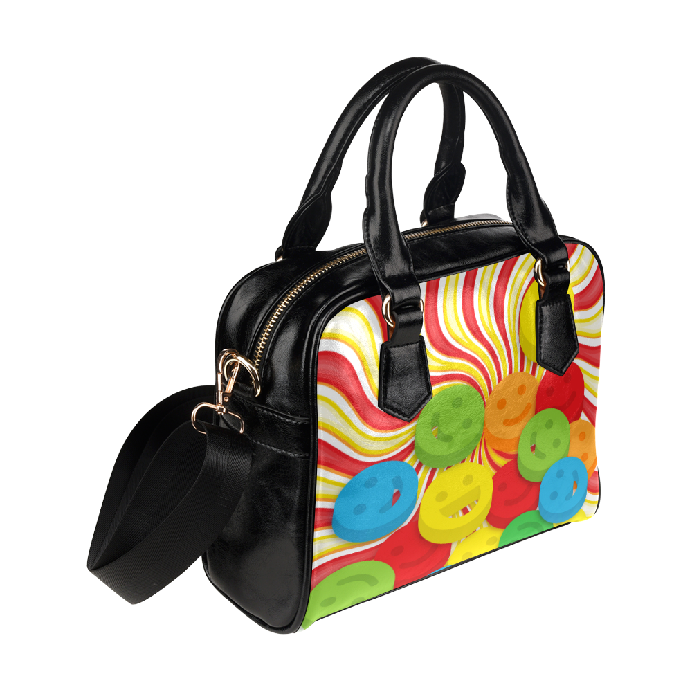 Rainbow Swirls Smiley Faces Handbag Shoulder Handbag (Model 1634)