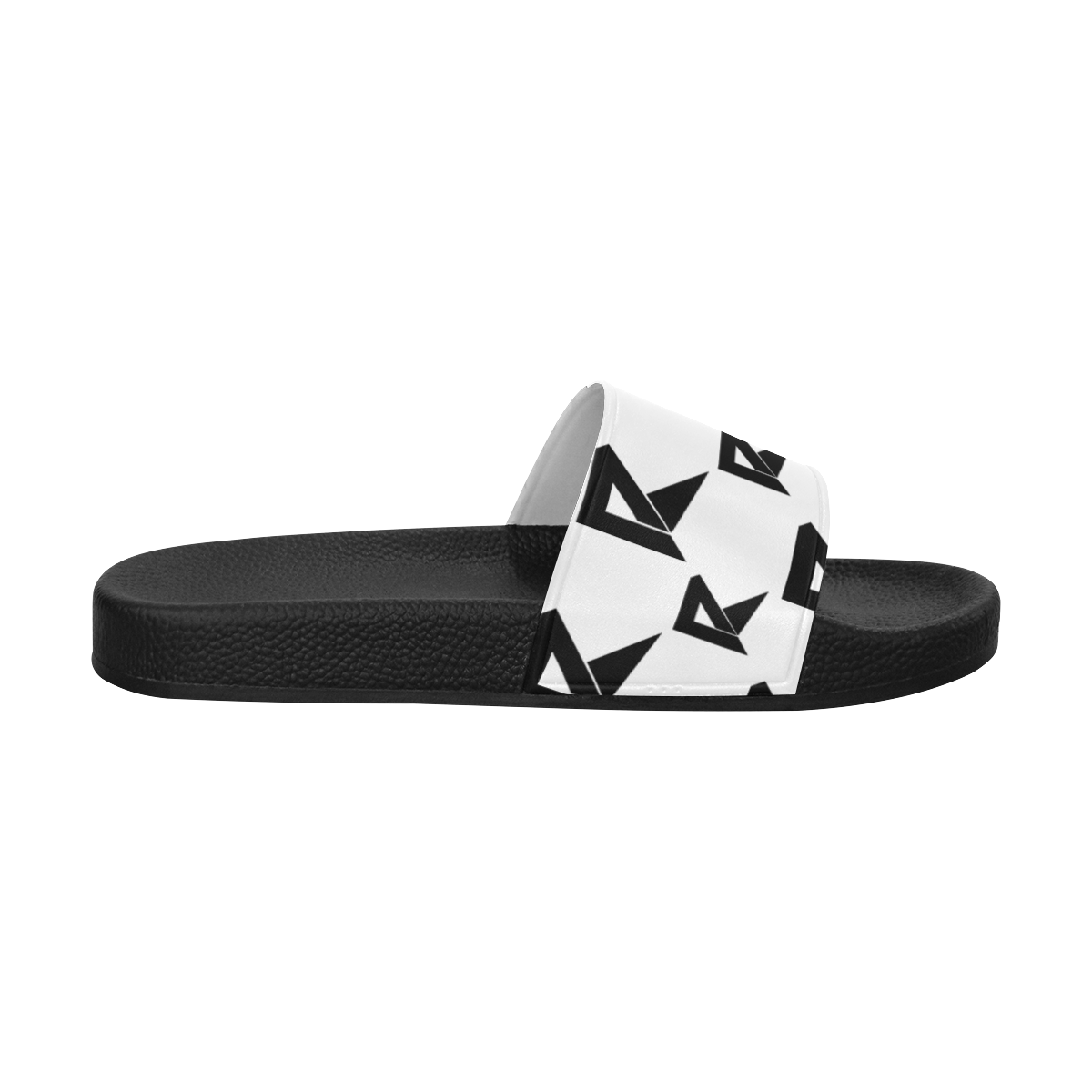 Black & White Pattern Slide Men's Slide Sandals (Model 057)