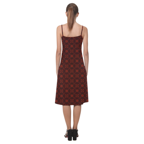 Brown Geometric Pattern Alcestis Slip Dress (Model D05)