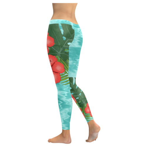 Tropical Vacation Women's Low Rise Leggings (Invisible Stitch) (Model L05)