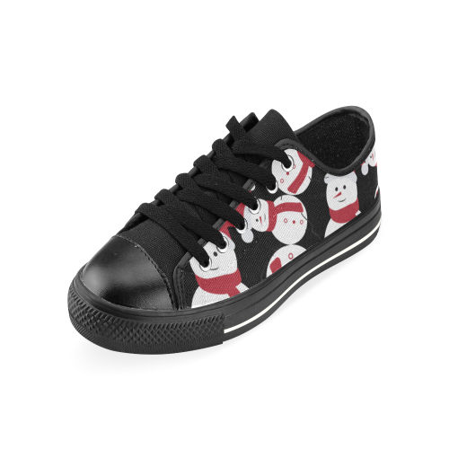Snowman Low Top Canvas Shoes for Kid (Model 018)
