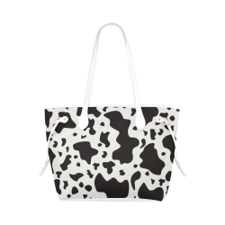 Black and White Pattern Clover Canvas Tote Bag (Model 1661)