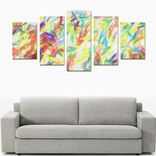 Colorful brush strokes Canvas Print Sets D (No Frame)