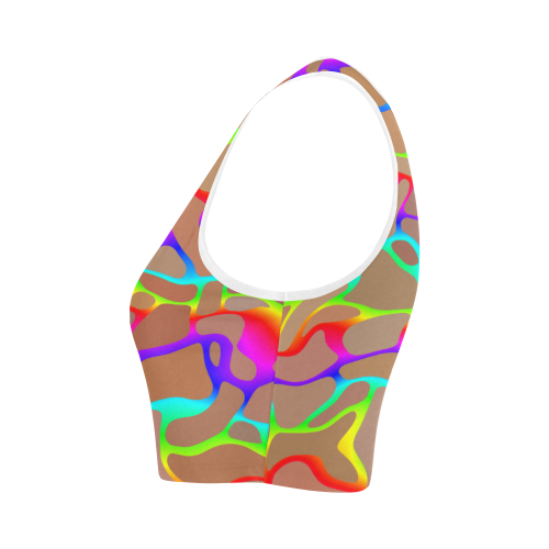 Colorful wavy shapes Women's Crop Top (Model T42)