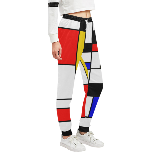 Bauhouse Composition Mondrian Style Unisex All Over Print Sweatpants (Model L11)