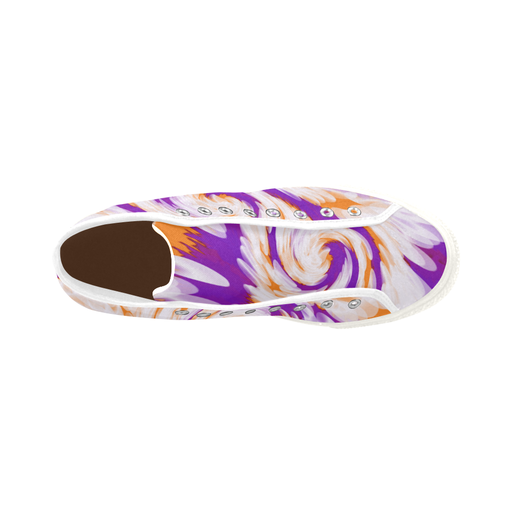 Purple Orange Tie Dye Swirl Abstract Vancouver H Men's Canvas Shoes (1013-1)