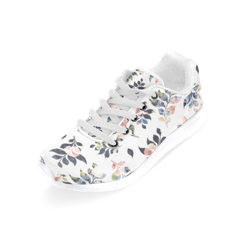 Floral Leave Shoes, Watercolor Leaf Women’s Running Shoes (Model 020)