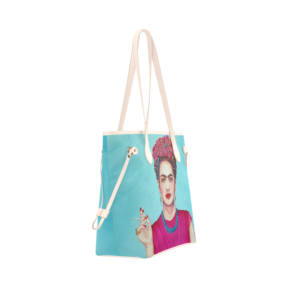 FRIDA IN THE PINK Clover Canvas Tote Bag (Model 1661)