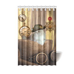 Funny steampunk cat Shower Curtain 48"x72"