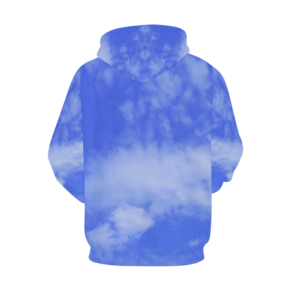 Blue Clouds All Over Print Hoodie for Women (USA Size) (Model H13)