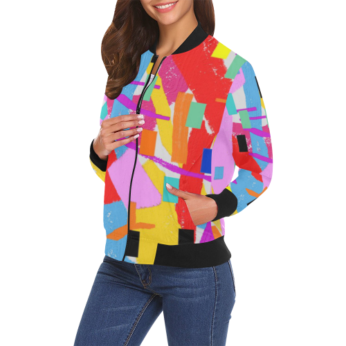 CONFETTI NIGHTS 2A All Over Print Bomber Jacket for Women (Model H19)