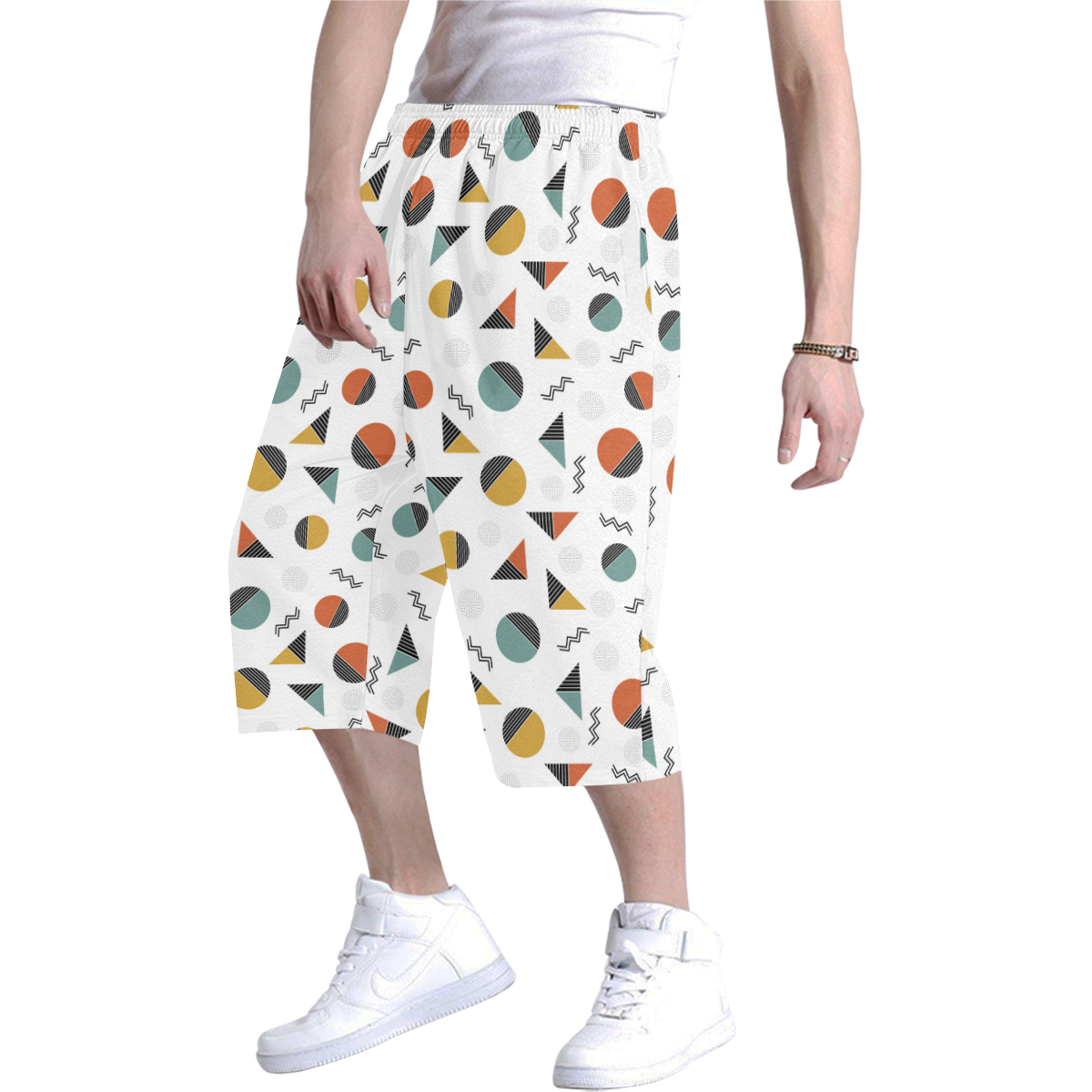 Geo Cutting Shapes Men's All Over Print Baggy Shorts (Model L37)