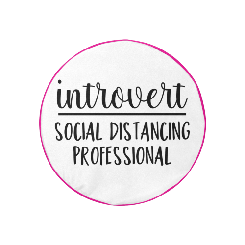 Introvert - Social Distancing Prof - hot pink 30 Inch Spare Tire Cover