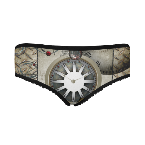 Steampunk, noble design, clocks and gears Women's All Over Print Classic Briefs (Model L13)