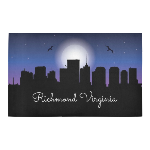Richmond Virginia Night Skyline Bath Rug 20''x 32''