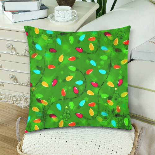 Christmas Pattern by K.Merske Custom Zippered Pillow Cases 18"x 18" (Twin Sides) (Set of 2)