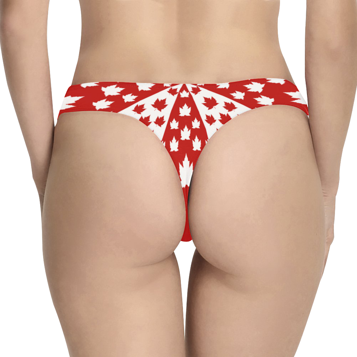 Canada Panties Funky Canada Thong Underwear Women's All Over Print Thongs (Model L30)
