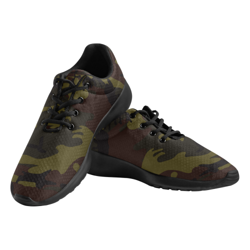 Camo Green Brown Women's Athletic Shoes (Model 0200)