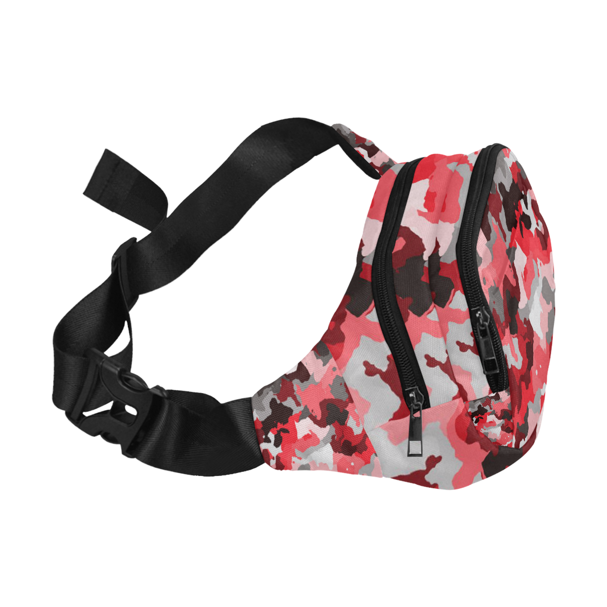camouflage red,black Fanny Pack/Small (Model 1677)