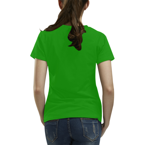 T-Shirt for Women(Green and Whithe) All Over Print T-Shirt for Women (USA Size) (Model T40)