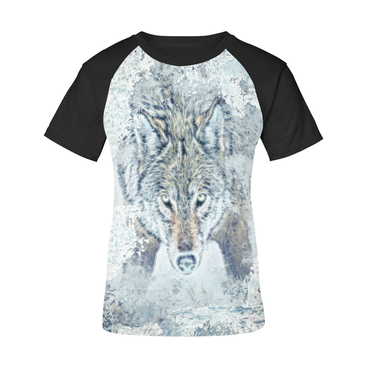 Snow Wolf Women's Raglan T-Shirt/Front Printing (Model T62)