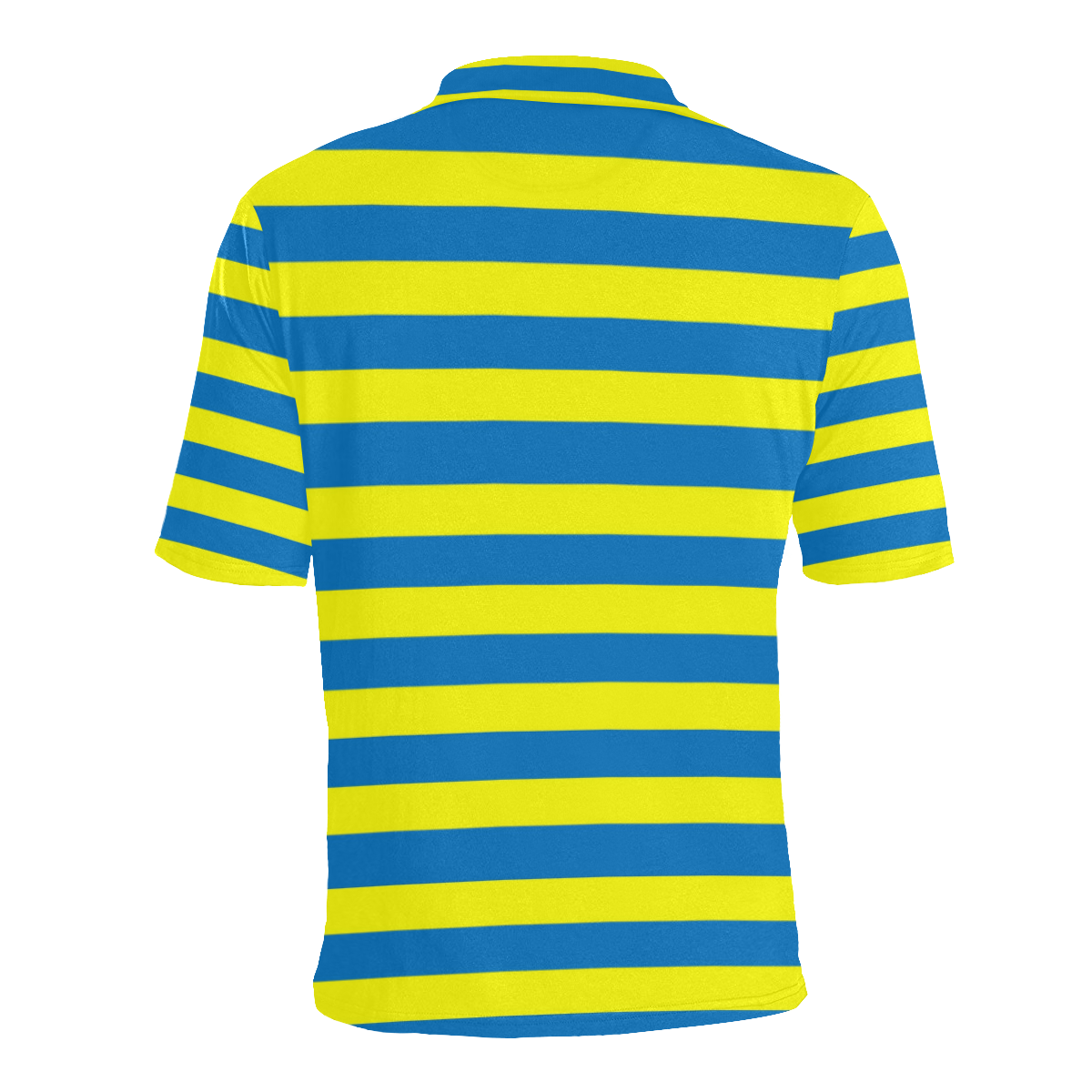 Yellow Blue Stripes Men's All Over Print Polo Shirt (Model T55)