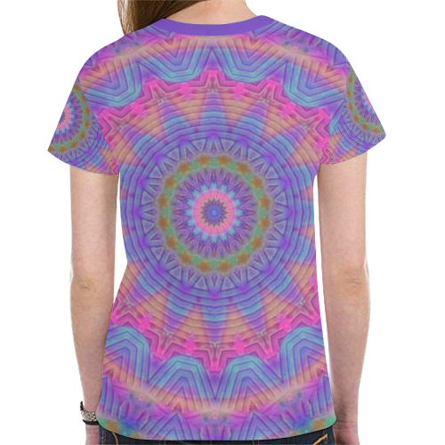 Be Happy Mandala New All Over Print T-shirt for Women (Model T45)
