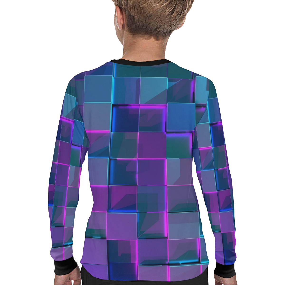 Prismic Glass Cubed Kids' All Over Print Long Sleeve T-shirt (Model T51)