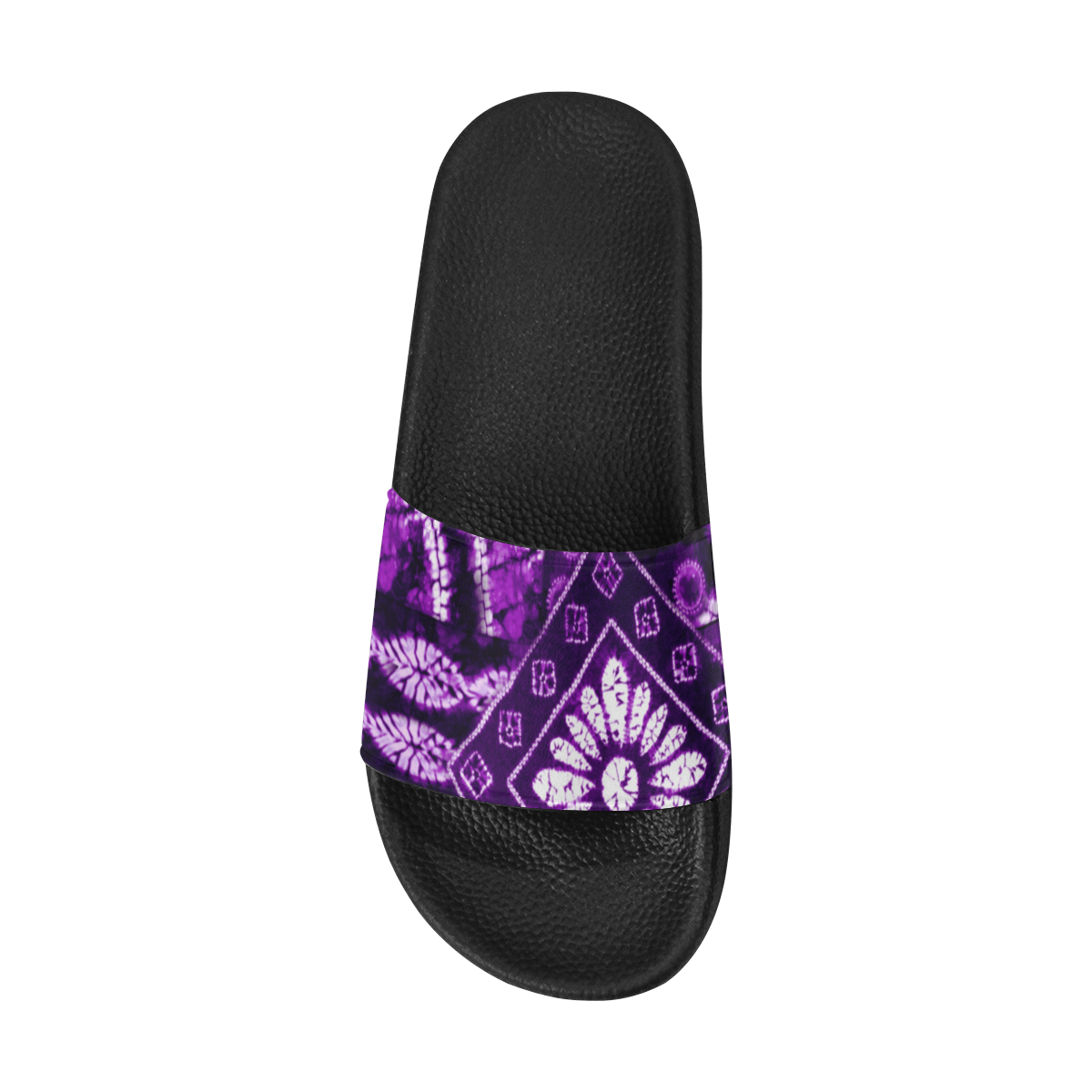 Purple Shibori Collage Women's Slide Sandals (Model 057)