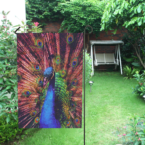 Impressionist Peacock Garden Flag 28''x40'' （Without Flagpole）