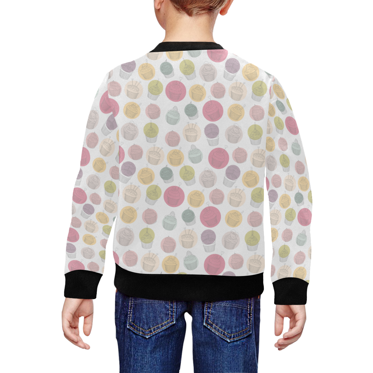 Colorful Cupcakes All Over Print Crewneck Sweatshirt for Kids (Model H29)