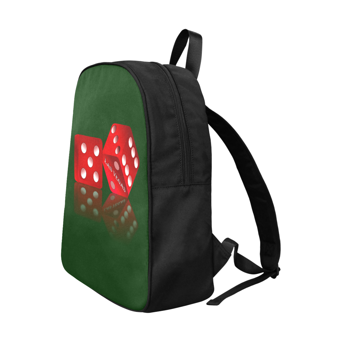 Las Vegas Craps Dice on Green Fabric School Backpack (Model 1682) (Large)
