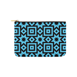 Blue/Black Geometric Pattern Carry-All Pouch 9.5''x6''