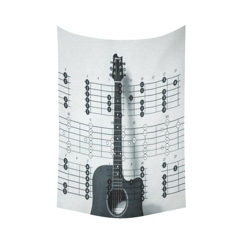 Guitar Chords Cotton Linen Wall Tapestry 60"x 90"