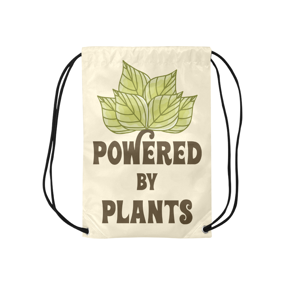 Powered by Plants (vegan) Small Drawstring Bag Model 1604 (Twin Sides) 11"(W) * 17.7"(H)