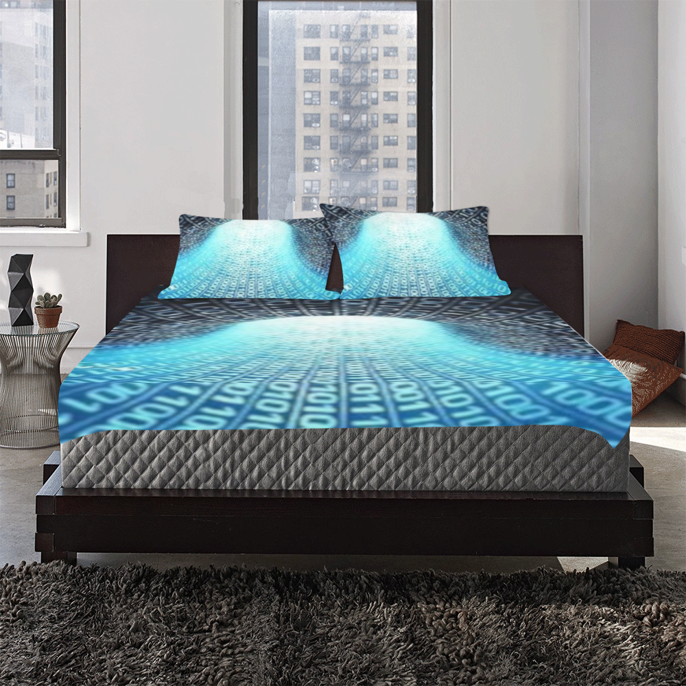 Graphic numbers light 3-Piece Bedding Set