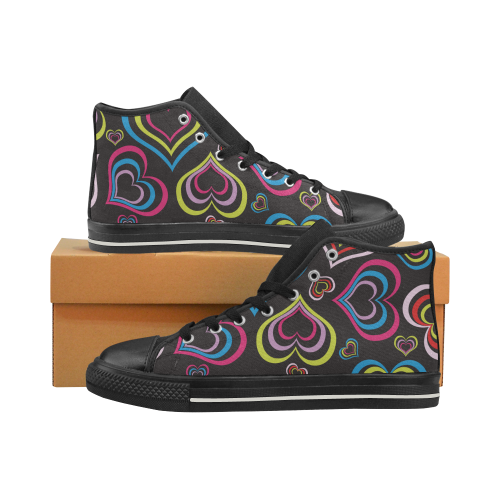 HEARTS SWIRL Men’s Classic High Top Canvas Shoes (Model 017)
