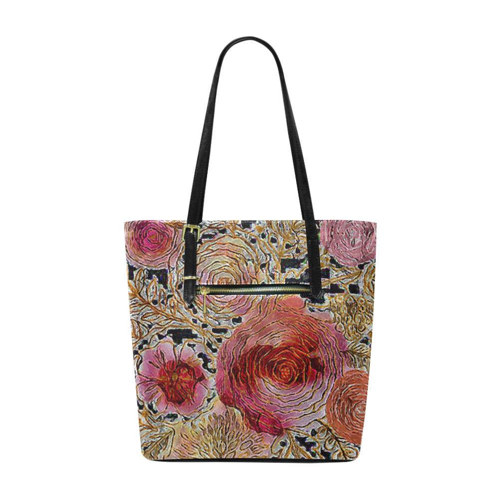 Watercolor Flowers2 Euramerican Tote Bag/Small (Model 1655)