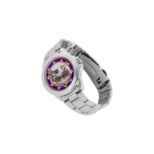 LasVegasIcons Poker Chip - Vegas Sign Unisex Stainless Steel Watch(Model 103)