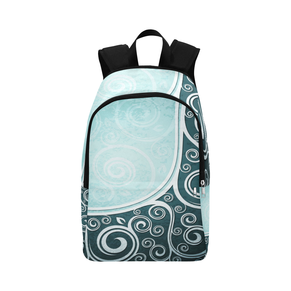 Abstract-Vintage-Floral-Blue Fabric Backpack for Adult (Model 1659)