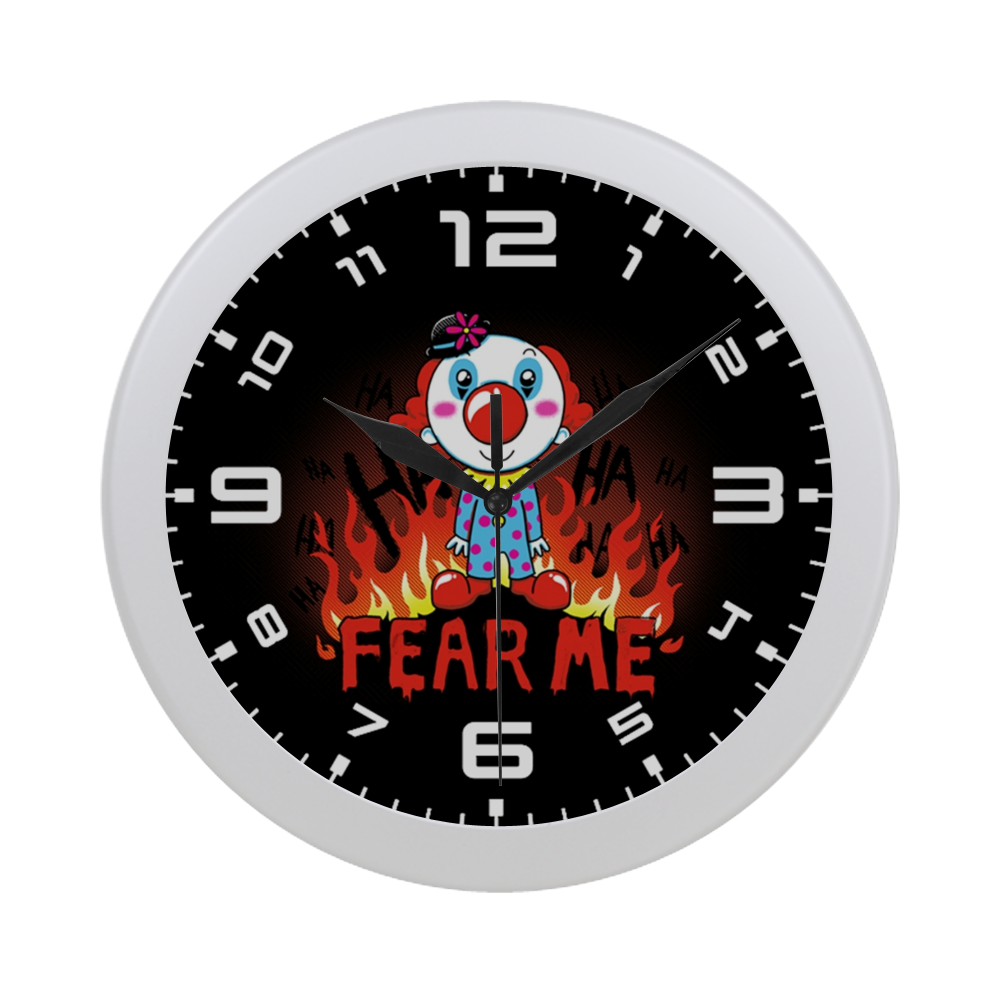 Fear Me Clown Circular Plastic Wall clock