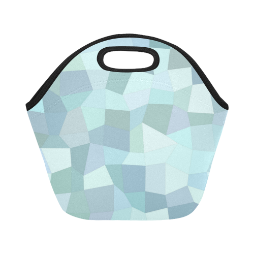 Pastel Blues Mosaic Neoprene Lunch Bag/Small (Model 1669)