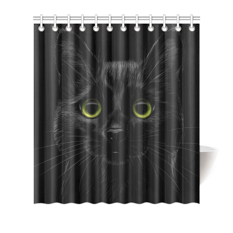 Black Cat Shower Curtain 66"x72"