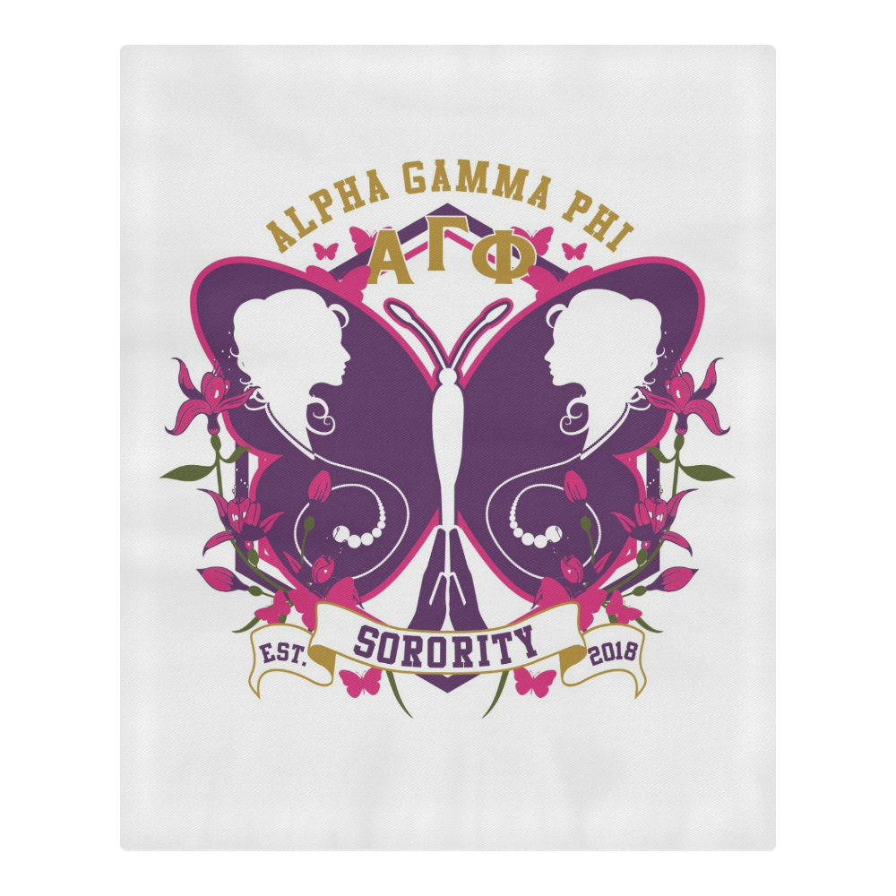 Alpha Gamma Phi white 3-Piece Bedding Set