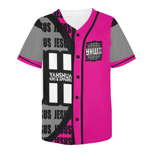Jesus Pink All Over Print Baseball Jersey for Men (Model T50)