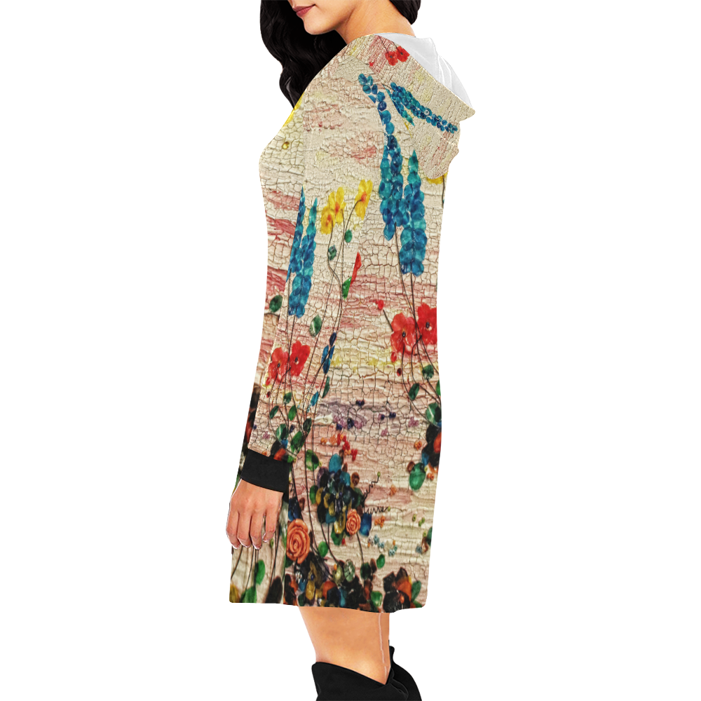 Fish Scale Art All Over Print Hoodie Mini Dress (Model H27)