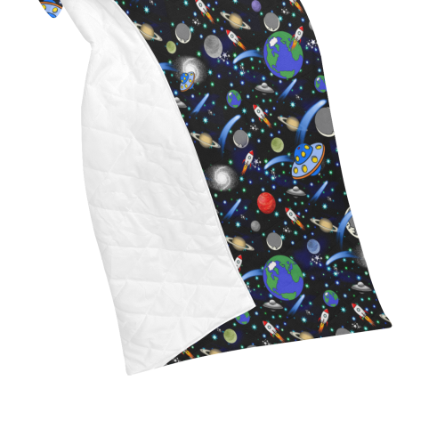 Galaxy Universe - Planets, Stars, Comets, Rockets Quilt 40"x50"