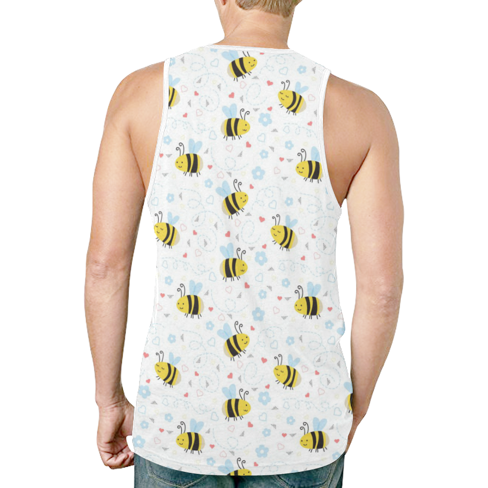 Cute Bee Pattern New All Over Print Tank Top for Men (Model T46)