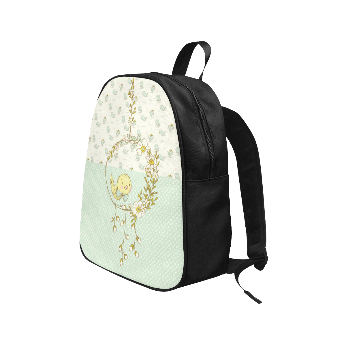 Little Cute Birdie Fabric School Backpack (Model 1682) (Medium)