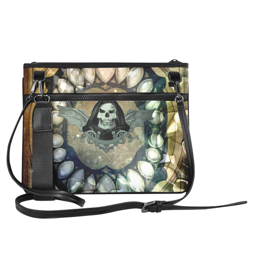 Awesome scary skull Slim Clutch Bag (Model 1668)